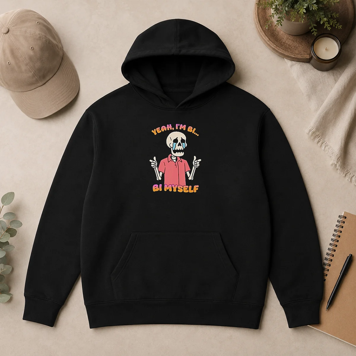 Official Yeah I'M Bi Bi Myself Skeleton Hoodie Official Yeah I'M Bi Bi Myself Skeleton Hoodie