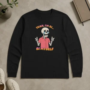 Official Yeah I'M Bi Bi Myself Skeleton Long Sleeve Shirt