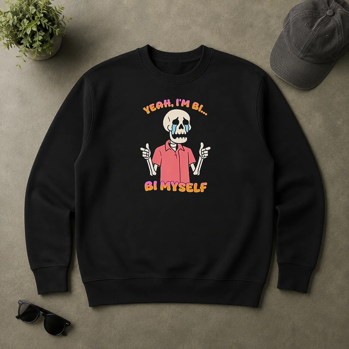Official Yeah I'M Bi Bi Myself Skeleton Sweater Official Yeah I'M Bi Bi Myself Skeleton Sweater
