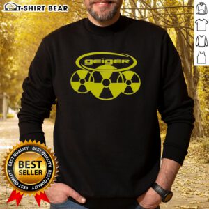 Original Geiger Radiation Symbol Pop Culture Logo Design Radioactive Nuclear Hazard Sweatshirt in a cozy setting