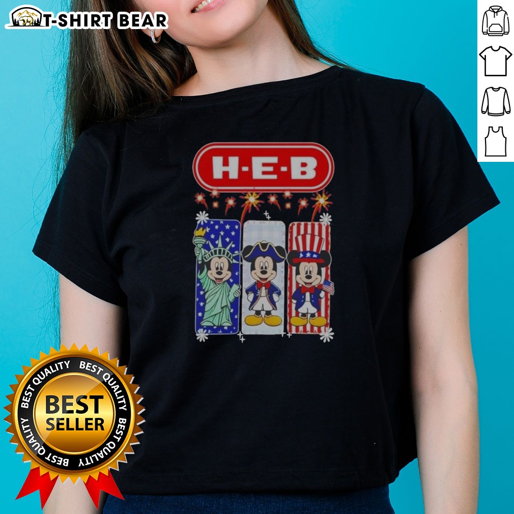 Original H E B Mickey Mouse USA Patriotic Fireworks Shirt on Ladies Shirt Original H E B Mickey Mouse USA Patriotic Fireworks Shirt shown as a ladies shirt preview