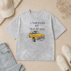 Original NYC Vacation I Survived My Trip To Yellow Taxi Washed T-Shirt