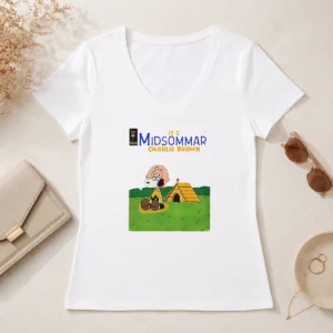 Original Snoopy Charlie Brown It'S Midsommar Charlie Brown Parody V-Neck Shirt