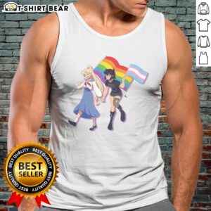 Original Usagi Tsukino And Sailor Moon Character Holding Obsession Pride Flag Tank top featuring vibrant colors and unique design