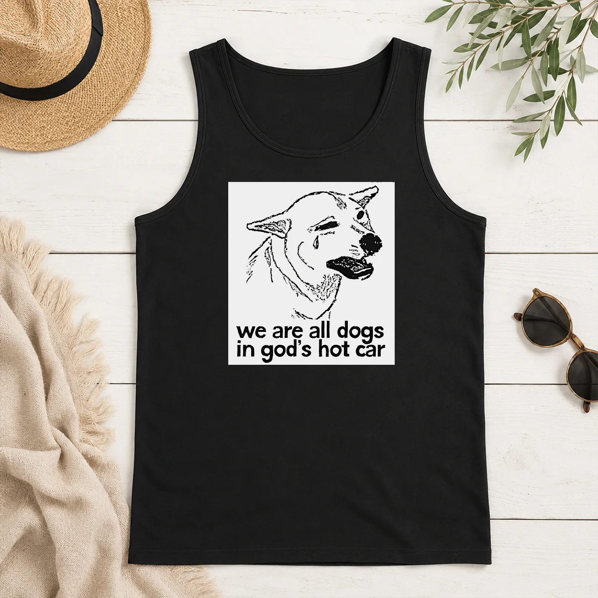 Original We Are All Dogs In Gods Hot Car Tank Top Original We Are All Dogs In Gods Hot Car Tank Top