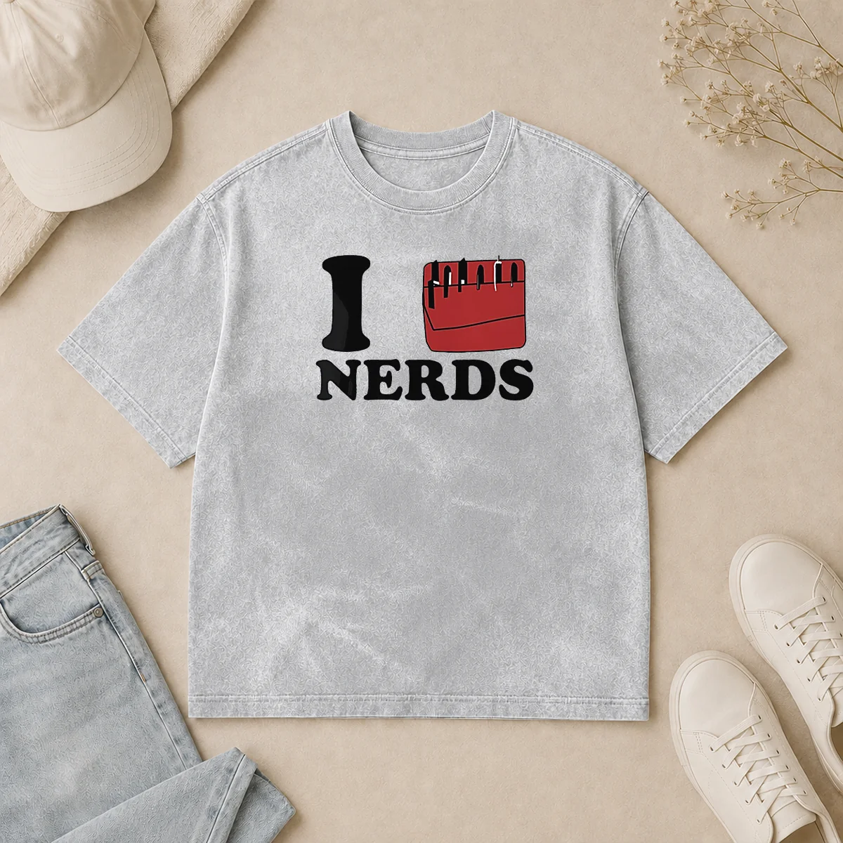 Premium I Love Nerds Pocket Protector Washed T Shirt Premium I Love Nerds Pocket Protector Washed T-Shirt