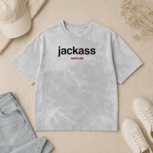 Premium Inde Navarrette Jackass Babylon LA Washed T Shirt in faded black with soft cotton texture