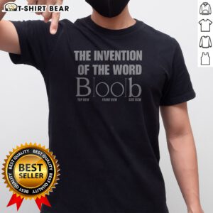 Premium The Invention Of The Word Boob Wordplay Shirt in white cotton fabric with bold graphic text