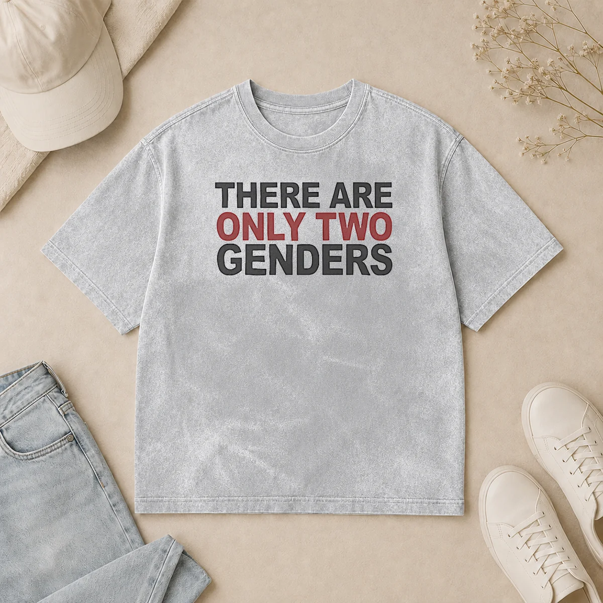 Premium There Are Only Two Genders Washed T Shirt Premium There Are Only Two Genders Washed T-Shirt
