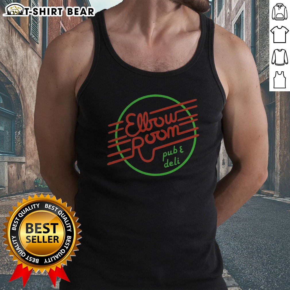 Pretty Elbow Room Pub And Deli Graphic Logo Shirt on Tank Top Pretty Elbow Room Pub And Deli Graphic Logo Shirt shown as a tank top preview