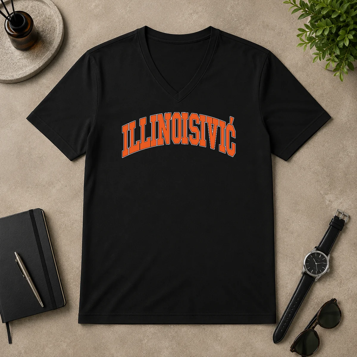 Pretty Illinoisivic Il Balkan Ball V-Neck Shirt Pretty Illinoisivic Il Balkan Ball V-Neck Shirt