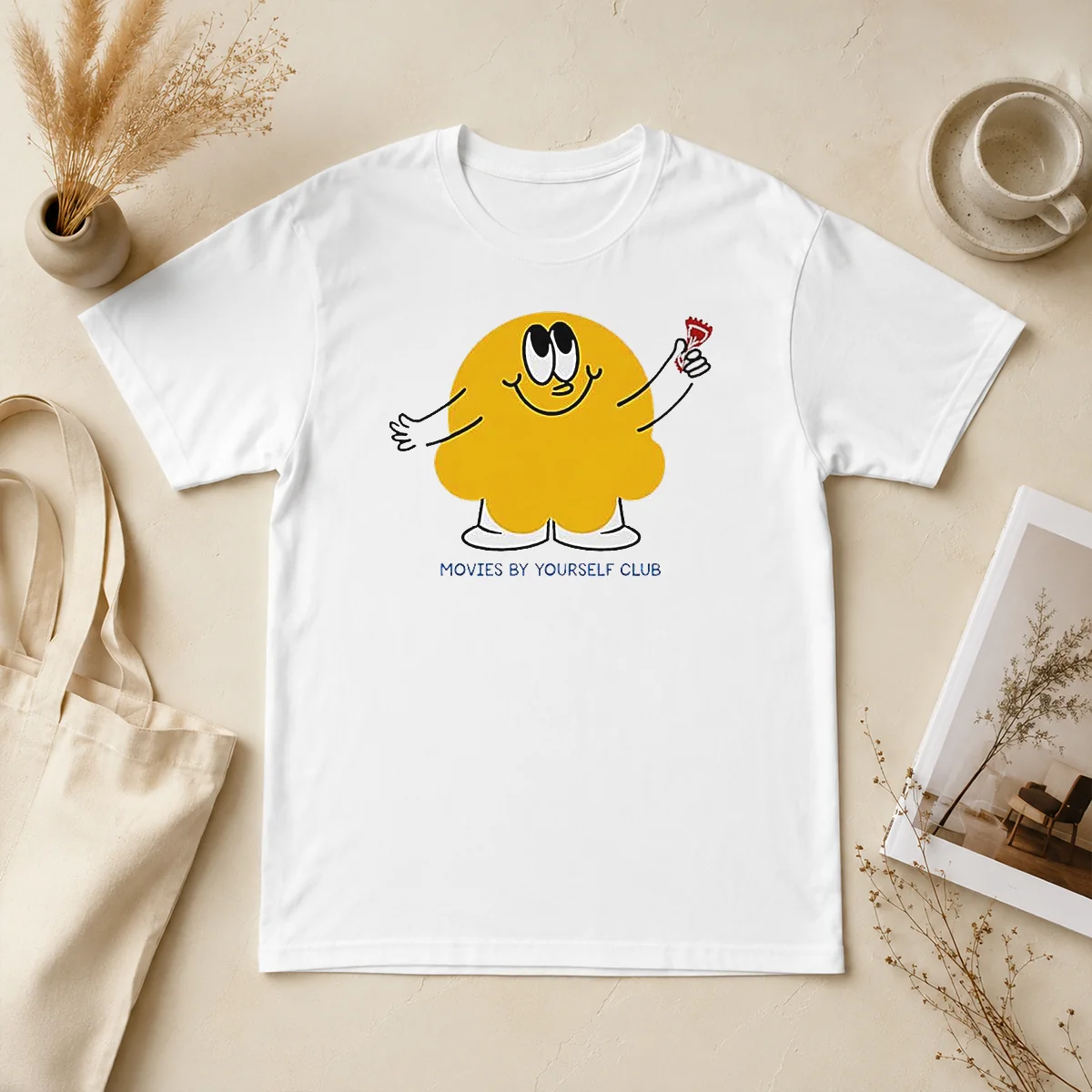 Pretty Movies By Yourself Club Yellow Shirt Pretty Movies By Yourself Club Yellow Shirt