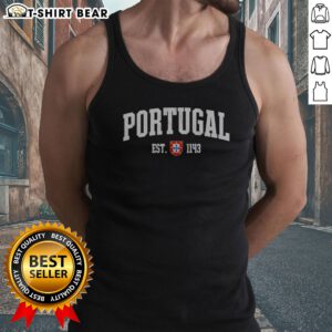 Pretty Portugal Est 1143 Shield Crest Vintage Distressed Style Graphic Tank top in a soft fabric with a relaxed fit
