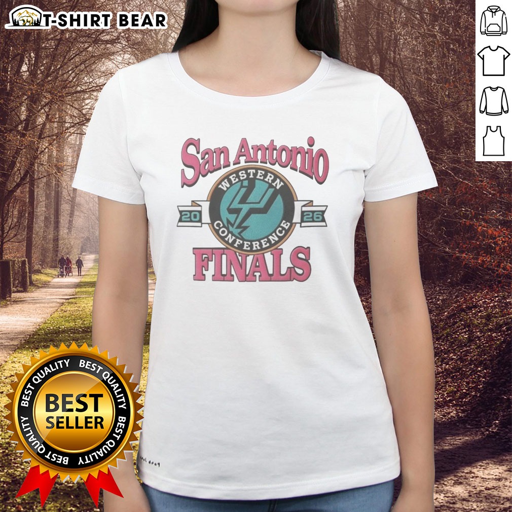Pretty San Antonio Spurs Western Conference Finals 2026 NBA Graphic Hoodie Shirt on Ladies Shirt Pretty San Antonio Spurs Western Conference Finals 2026 NBA Graphic Hoodie Shirt shown as a ladies shirt preview