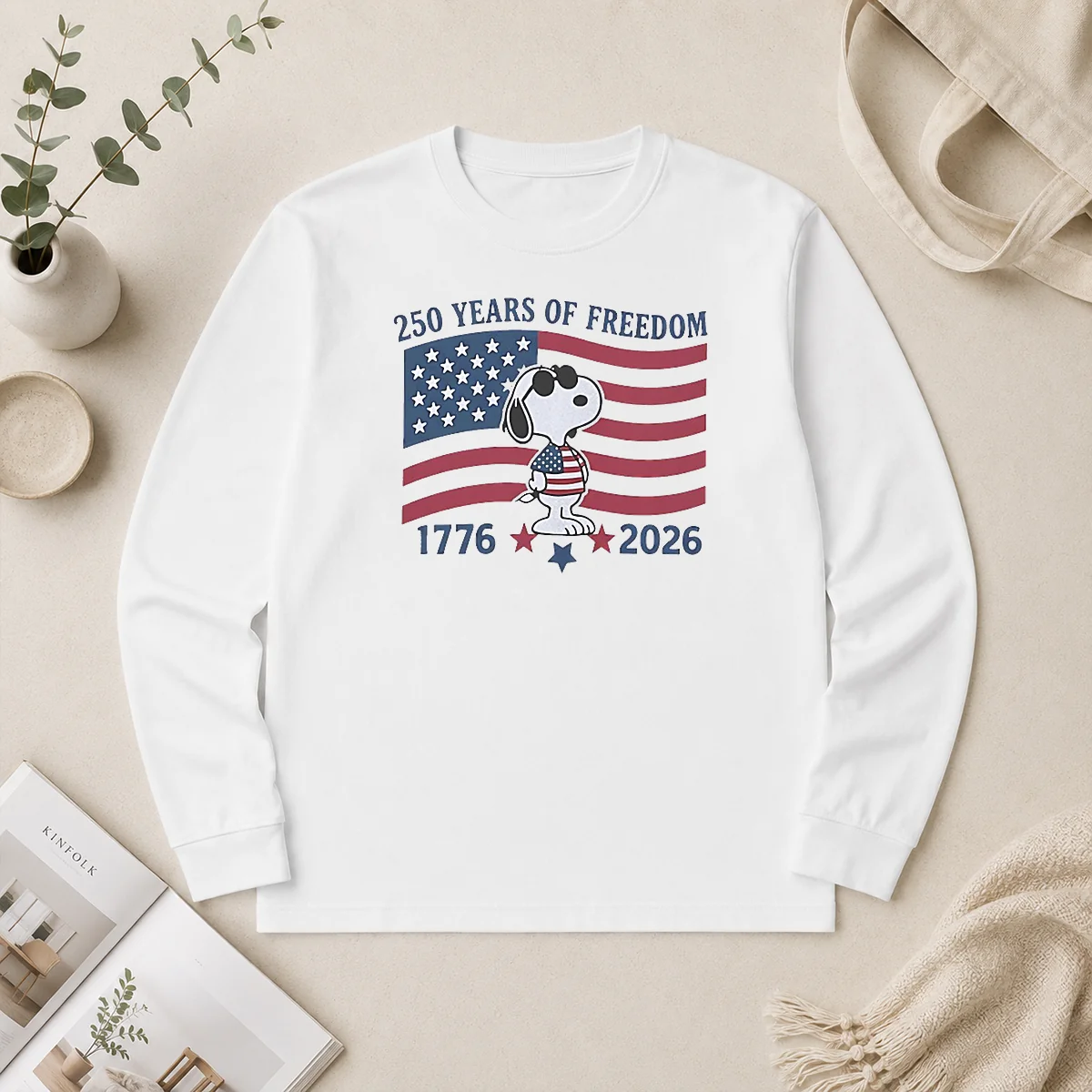 Pretty Snoopy Wearing Sunglasses 250 Years Of Freedom 1776 2026 Long Sleeve Shirt Pretty Snoopy Wearing Sunglasses 250 Years Of Freedom 1776 2026 Long Sleeve Shirt