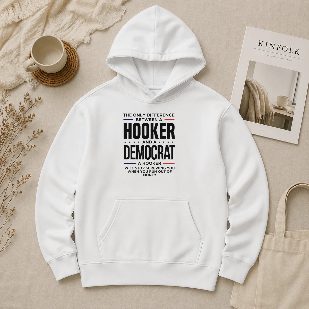 Pretty The Only Difference Between A Hooker And A Democrat A Hooker Will Stop Screwing You Hoodie Pretty The Only Difference Between A Hooker And A Democrat A Hooker Will Stop Screwing You printed on a black pullover hoodie