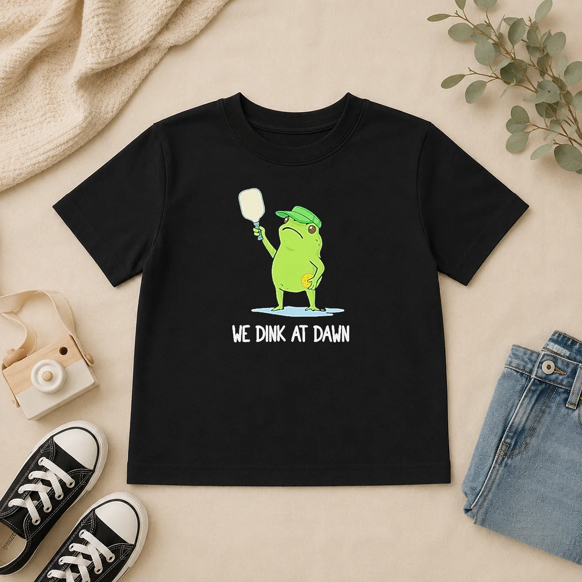 Pretty We Dink At Dawn Pickle Ball Frog Kids T Shirt Pretty We Dink At Dawn Pickle Ball Frog Kids T-Shirt