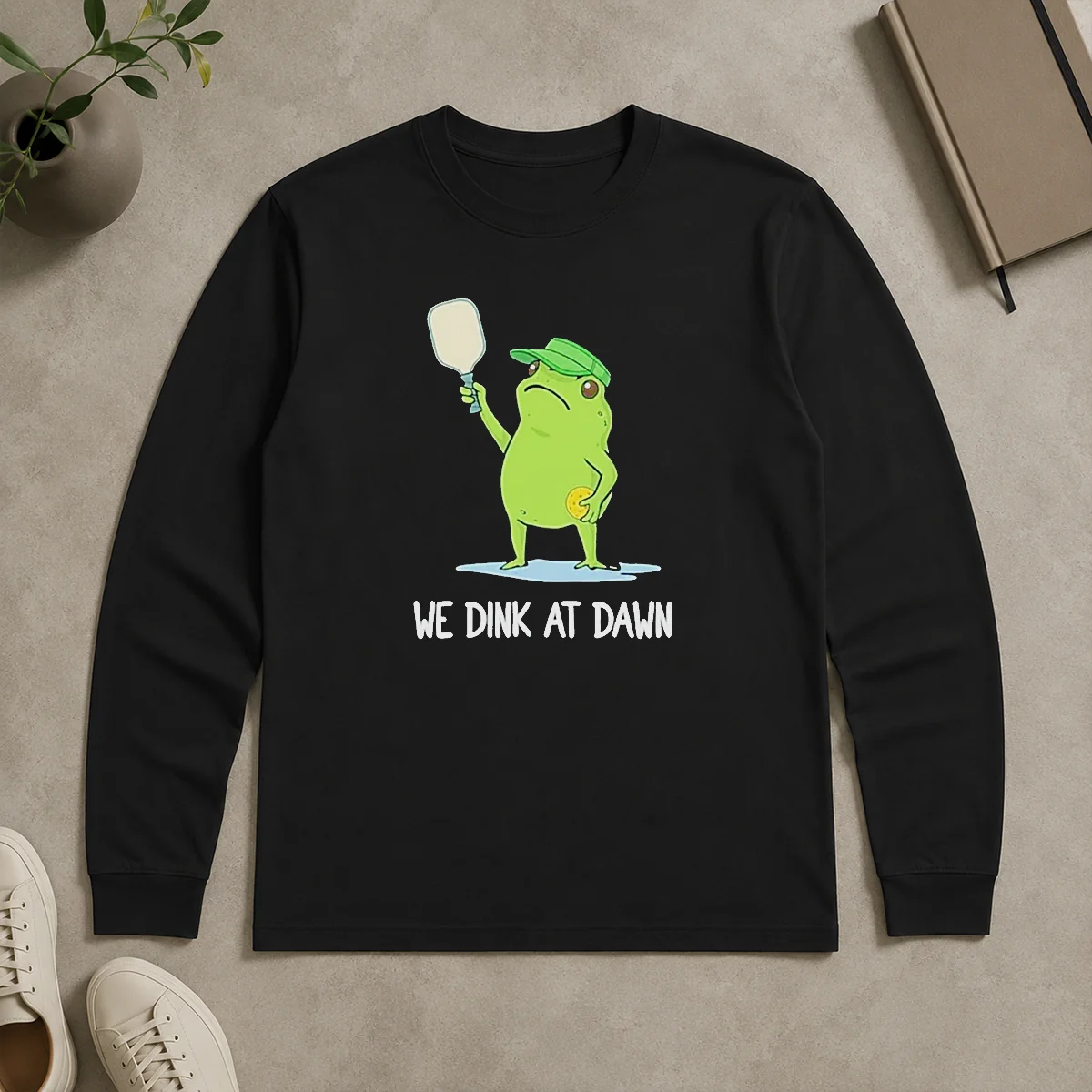 Pretty We Dink At Dawn Pickle Ball Frog Long Sleeve Shirt Pretty We Dink At Dawn Pickle Ball Frog Long Sleeve Shirt