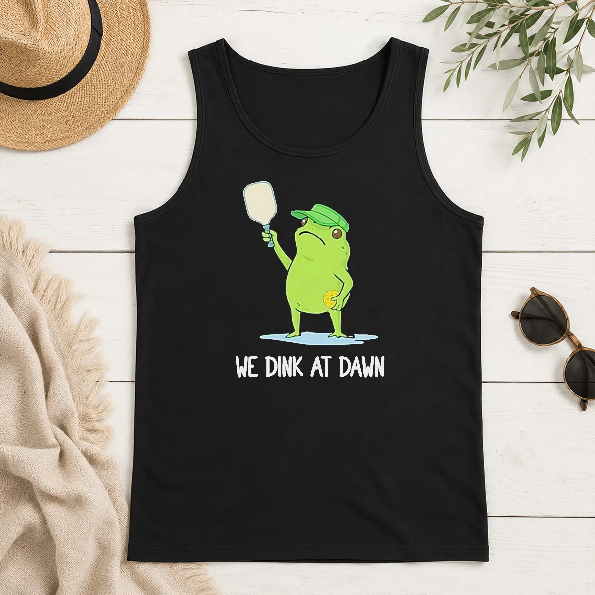 Pretty We Dink At Dawn Pickle Ball Frog Tank Top Pretty We Dink At Dawn Pickle Ball Frog Tank Top