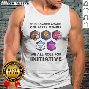 Pretty When Someone Attacks One Party Member We All Roll For Initiative Retro Tank top featuring a vintage graphic design.