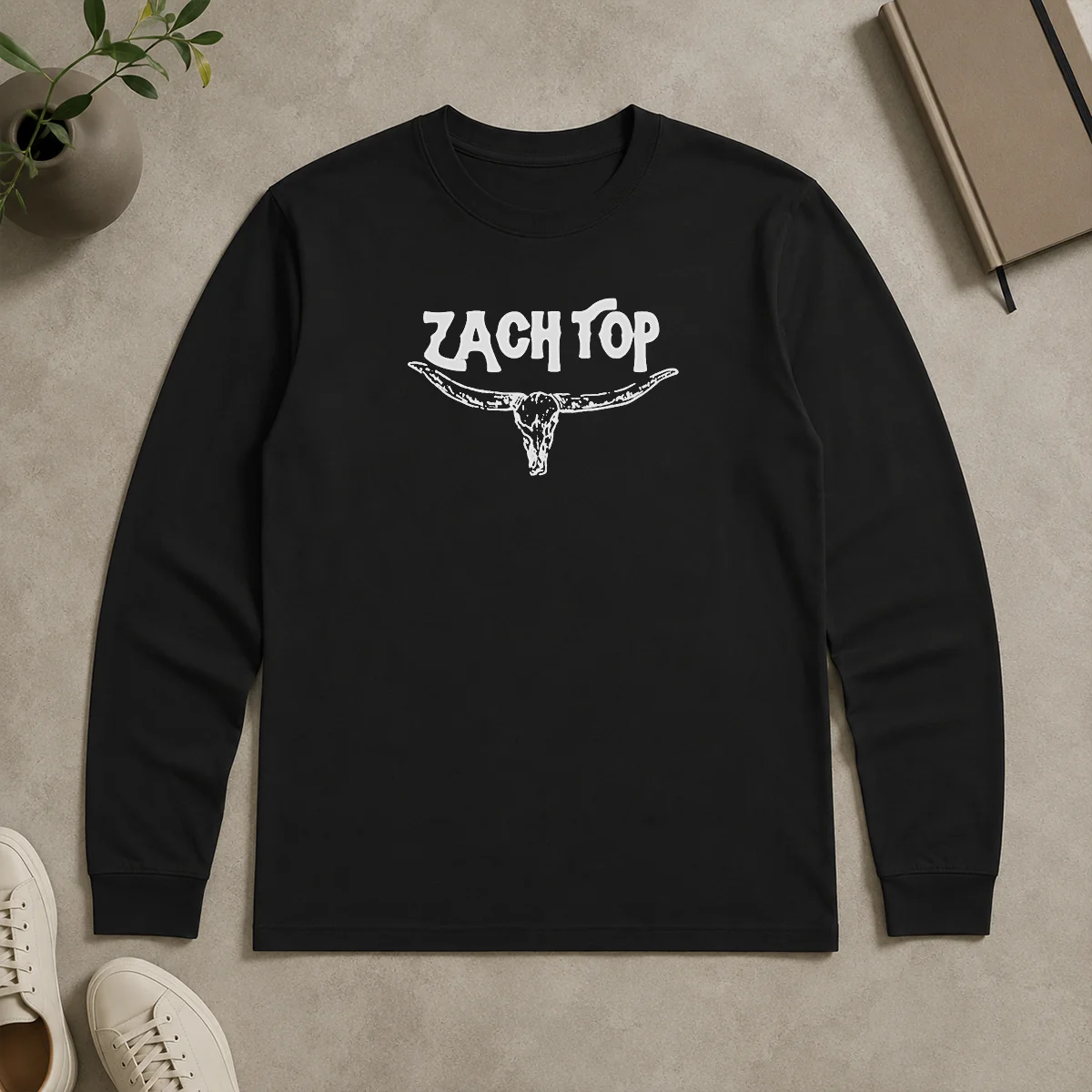 Pretty Zach Top Logo Long Sleeve Shirt Pretty Zach Top Logo Long Sleeve Shirt in black with bold front logo design