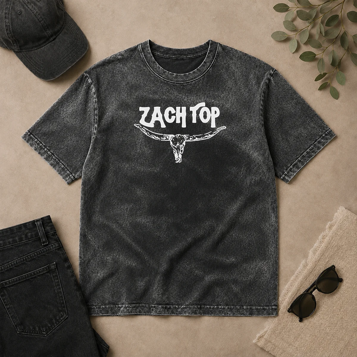 Pretty Zach Top Logo Washed T Shirt Pretty Zach Top Logo Washed T-Shirt