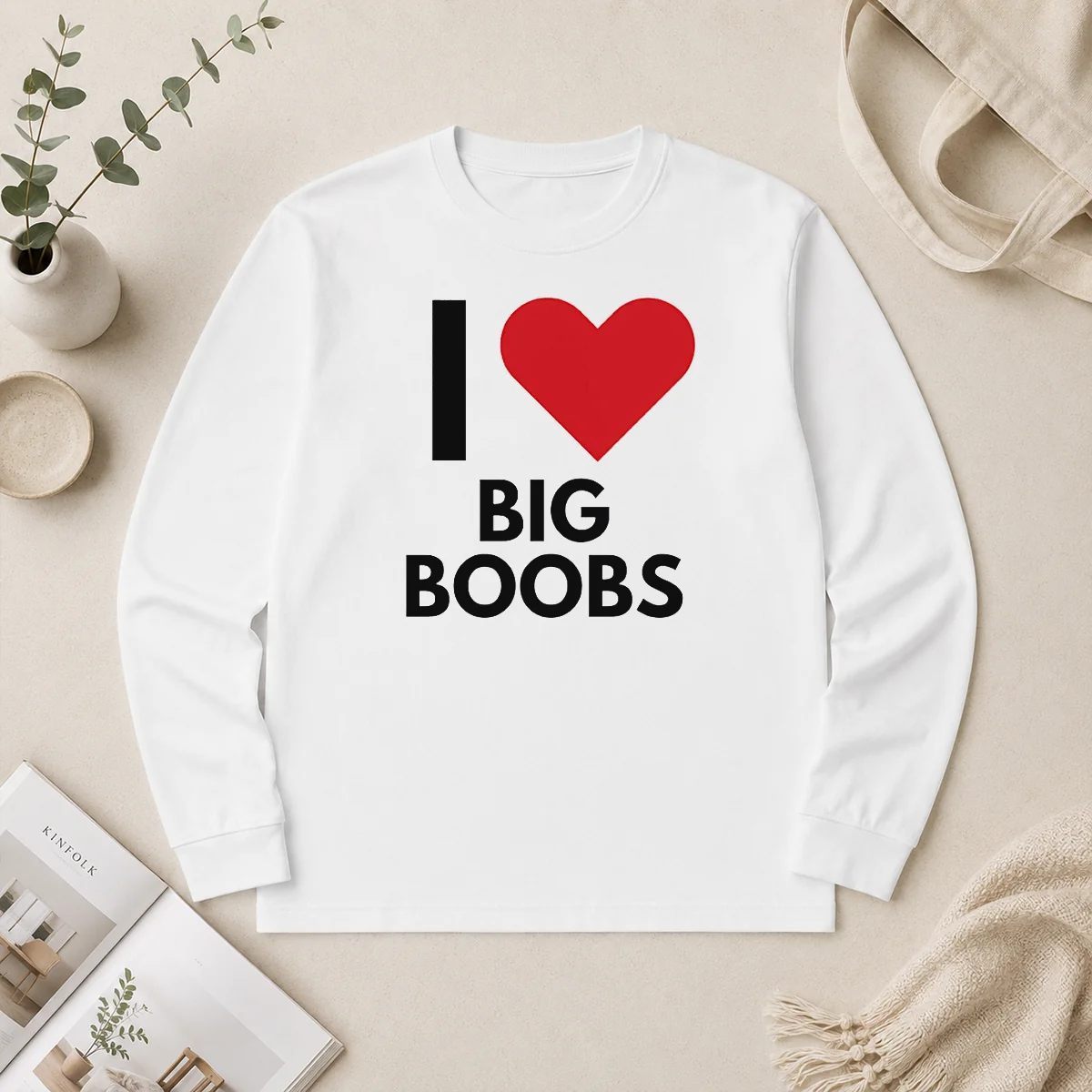 Top I Love Big Boobs Heart Long Sleeve Shirt Top I Love Big Boobs Heart Long Sleeve Shirt