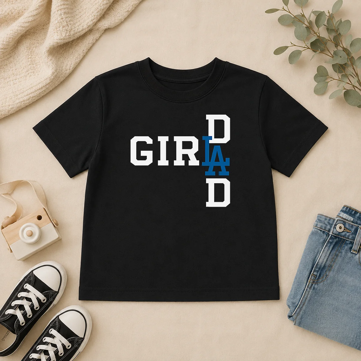 Top Los Angeles Dodgers LA Girl Dad Kids T Shirt Top Los Angeles Dodgers LA Girl Dad Kids T-Shirt