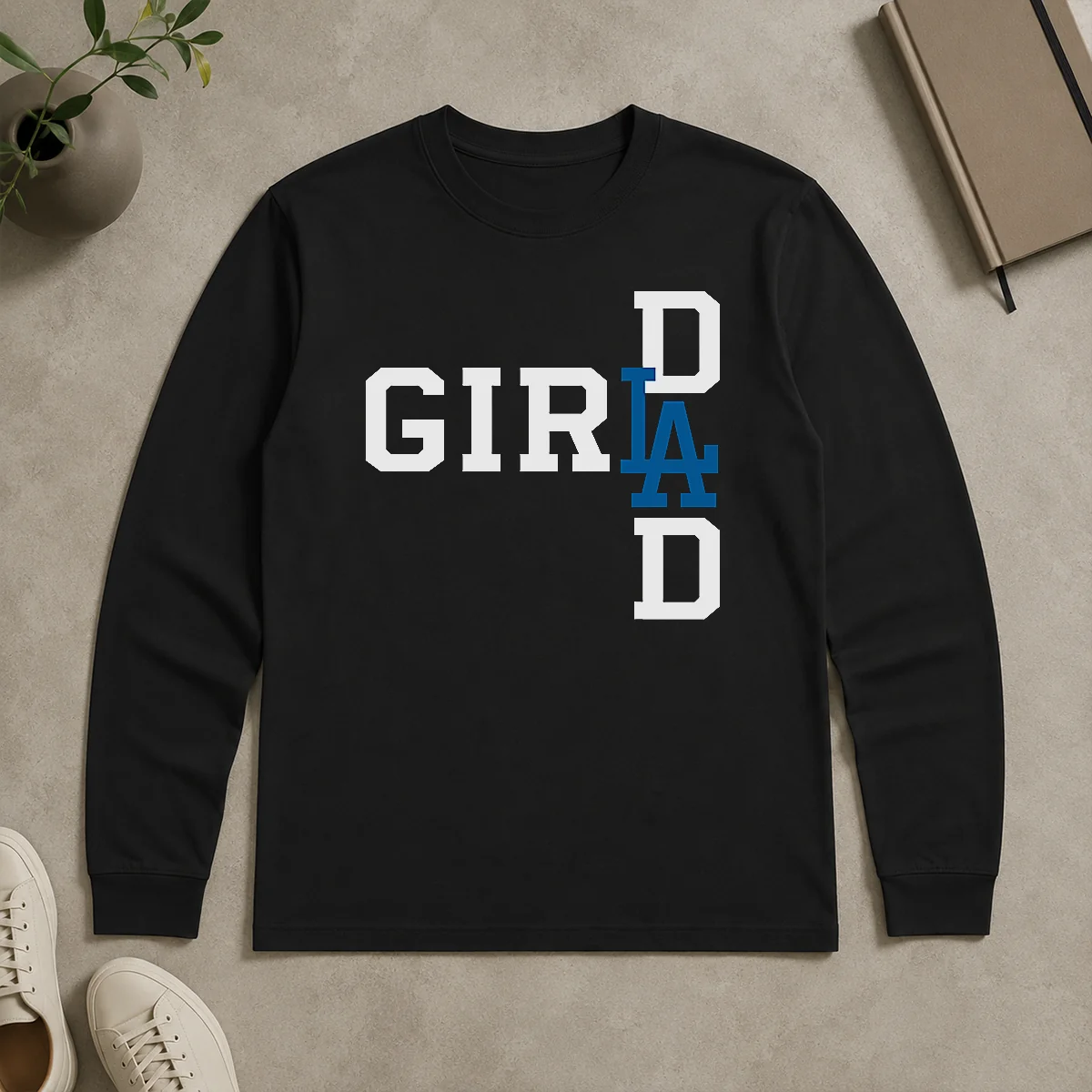 Top Los Angeles Dodgers LA Girl Dad Long Sleeve Shirt Top Los Angeles Dodgers LA Girl Dad Long Sleeve Shirt