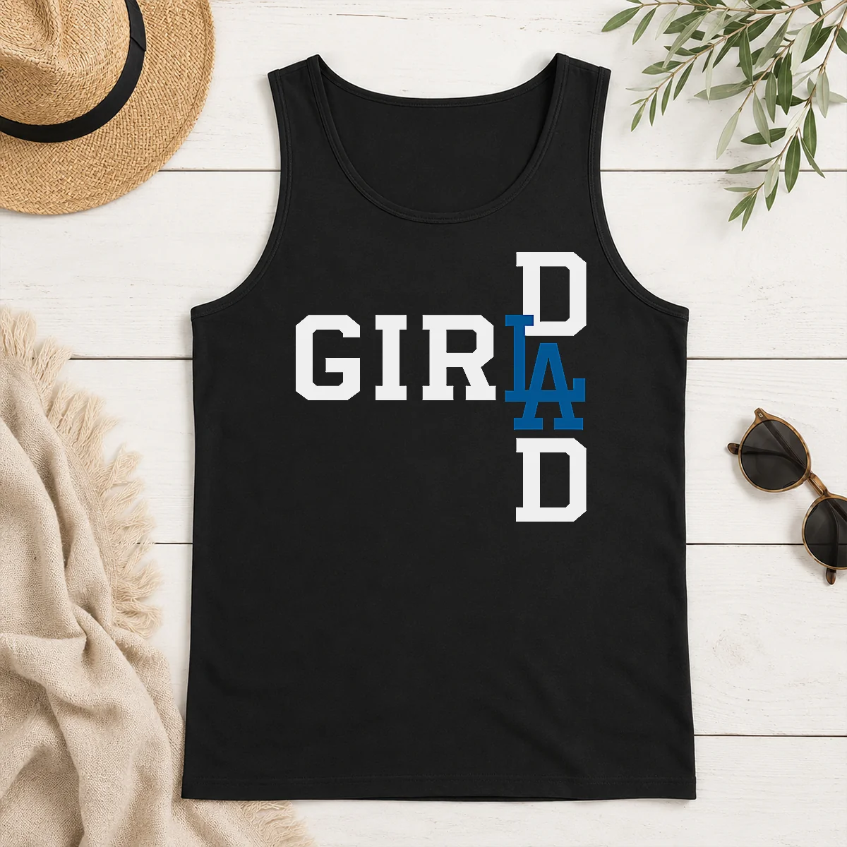 Top Los Angeles Dodgers LA Girl Dad Tank Top Top Los Angeles Dodgers LA Girl Dad Tank Top