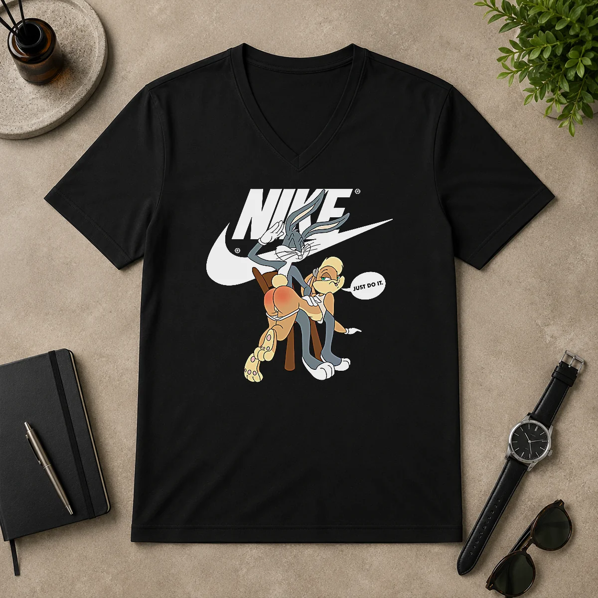 Top Nike Bugs Bunny Spanking Lola V-Neck Shirt Top Nike Bugs Bunny Spanking Lola V-Neck Shirt