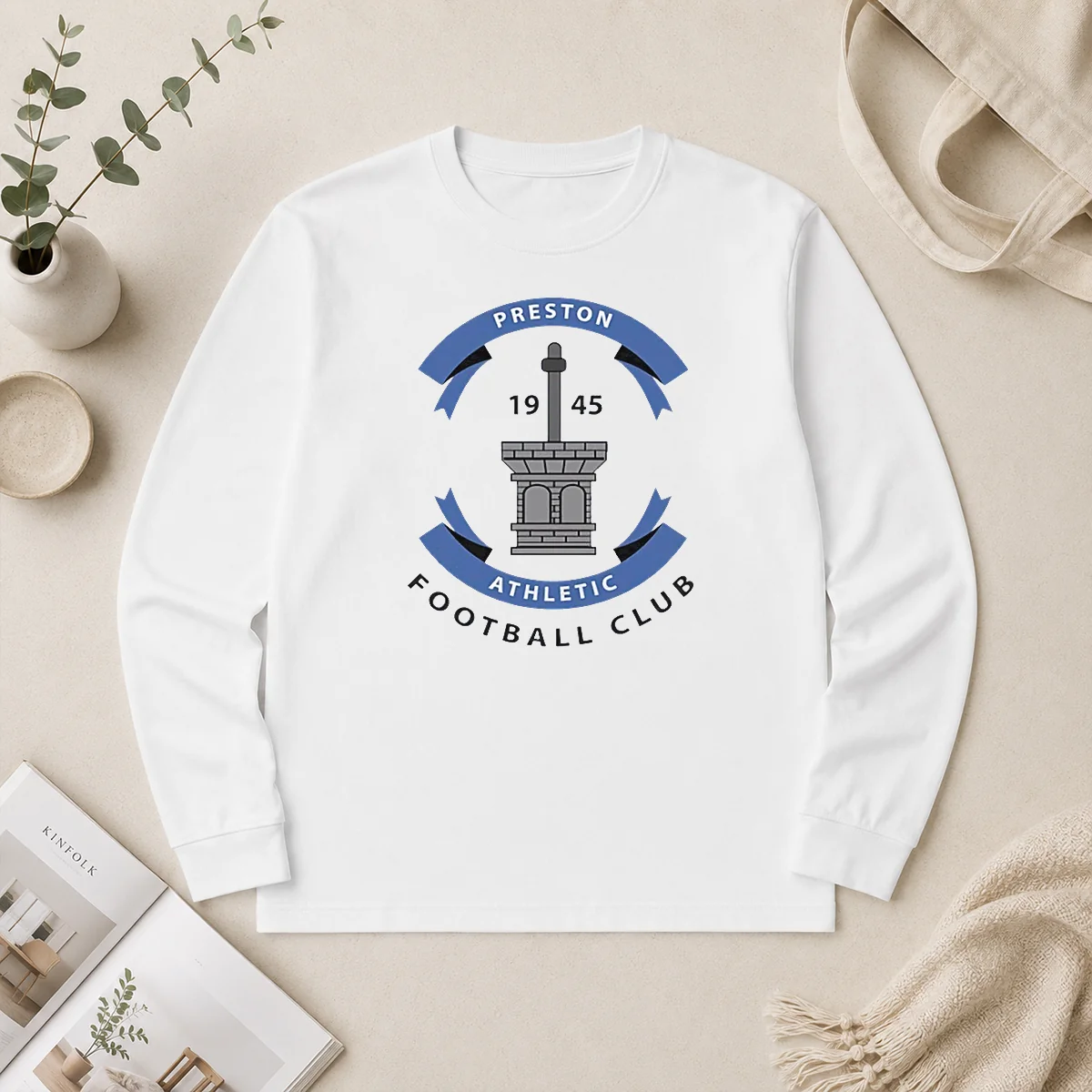 Top Preston Athletic Football Club 1945 Soccer Long Sleeve Shirt Top Preston Athletic Football Club 1945 Soccer Long Sleeve Shirt