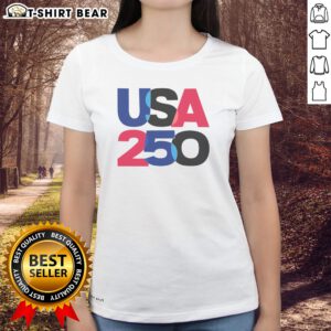 Top USA 250 Overlay Ladies shirt featuring a comfortable fit and vibrant design.