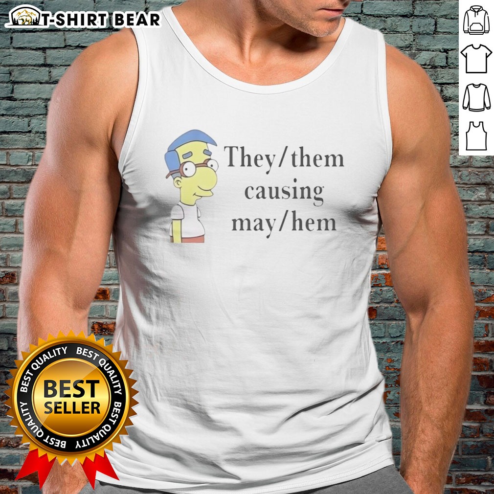 Top Veda Scott They Them Causing Mayhem Hoodie Shirt on Tank Top Top Veda Scott They Them Causing Mayhem Hoodie Shirt shown as a tank top preview