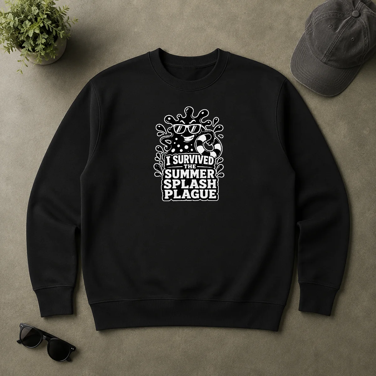 Awesome Good Summer Splash Plague Silhouette Sweater Awesome Good Summer Splash Plague Silhouette Sweater
