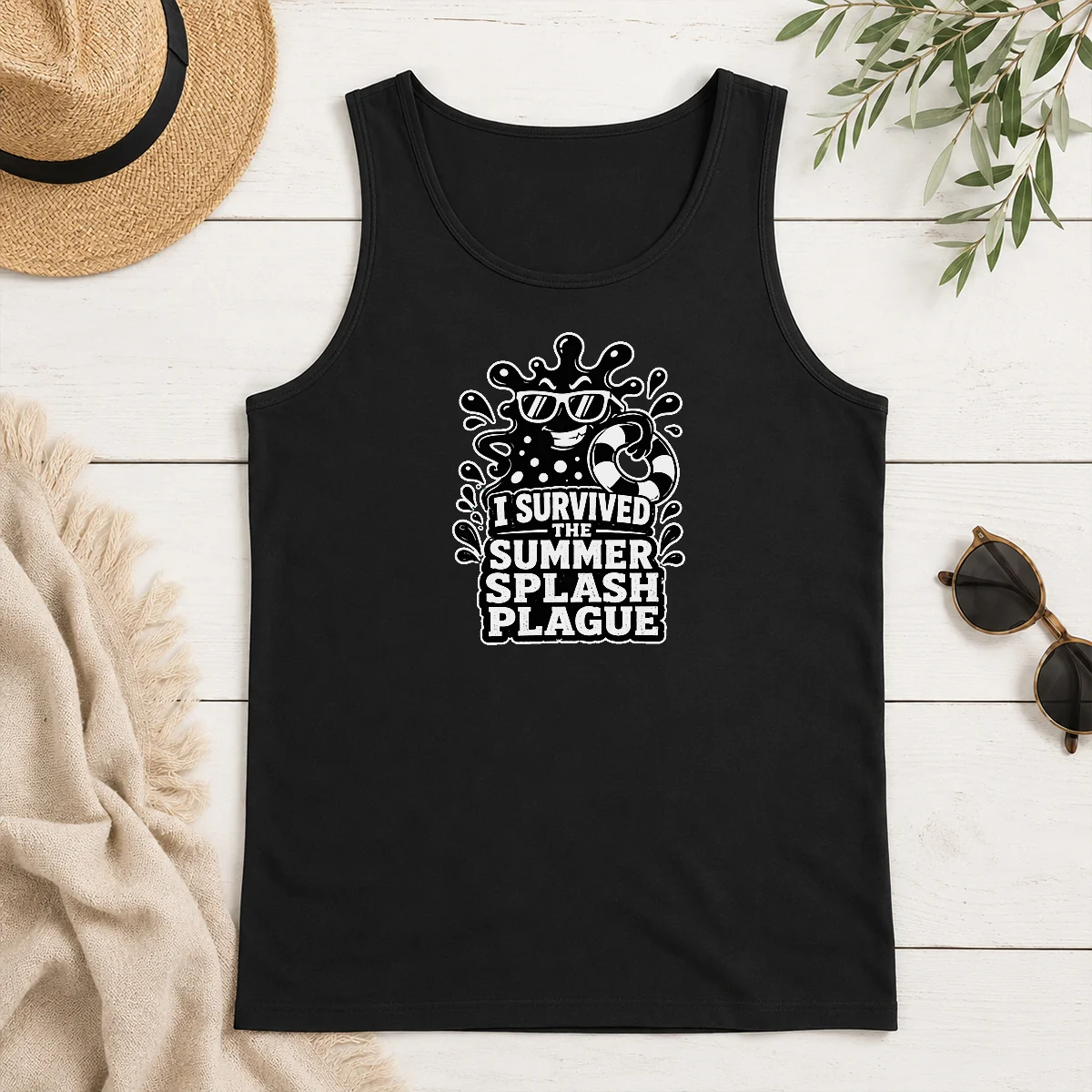 Awesome Good Summer Splash Plague Silhouette Tank Top Awesome Good Summer Splash Plague Silhouette Tank Top