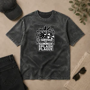 Awesome Good Summer Splash Plague Silhouette Washed T-Shirt