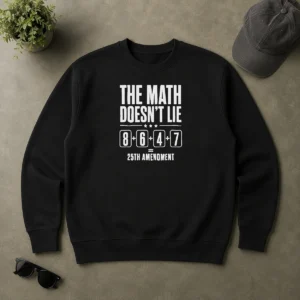 Awesome Hot The Math Doesn'T Lie 8647 25th Amendment Sweater in charcoal gray, crewneck style