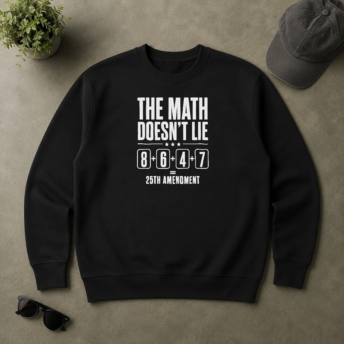 Awesome Hot The Math Doesn'T Lie 8647 25th Amendment Sweater Awesome Hot The Math Doesn'T Lie 8647 25th Amendment Sweater in charcoal gray, crewneck style