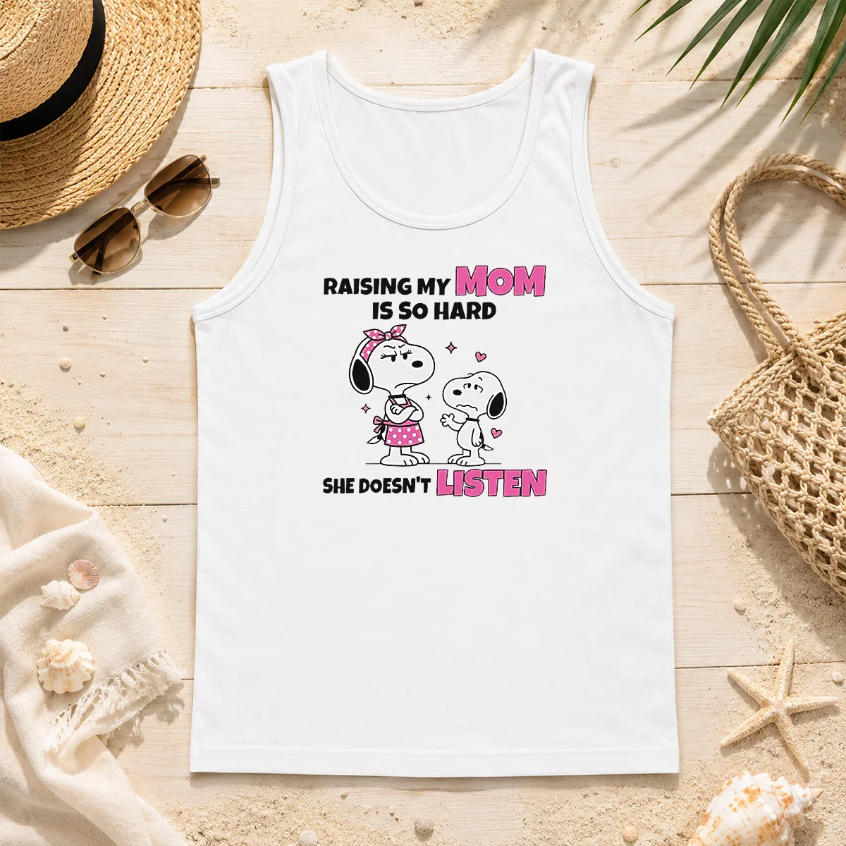 Awesome Snoopy Belle Peanuts Raising My Mom Is So Hard She Doesn'T Listen Tank Top Awesome Snoopy Belle Peanuts Raising My Mom Is So Hard She Doesn'T Listen Tank Top