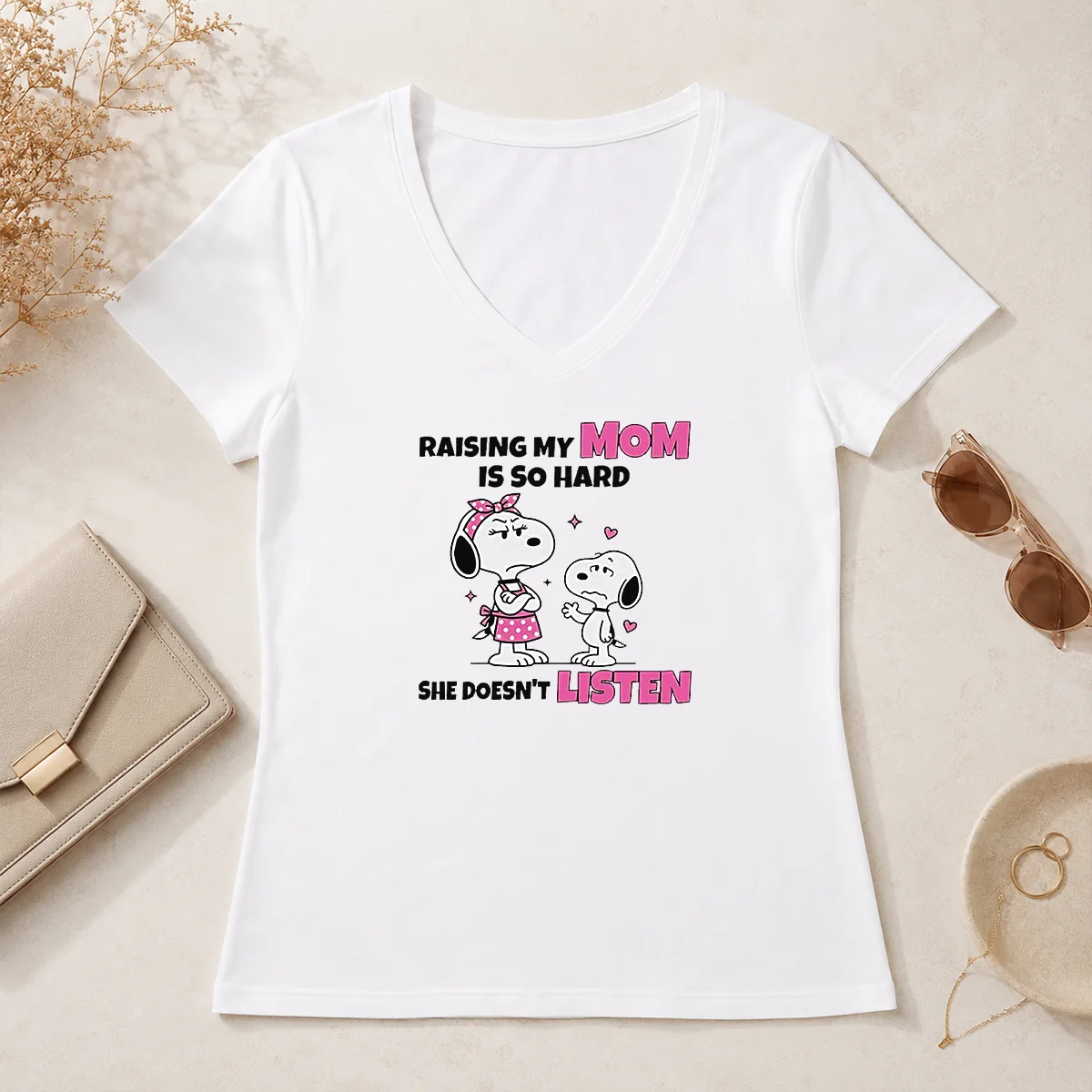 Awesome Snoopy Belle Peanuts Raising My V-Neck Shirt Awesome Snoopy Belle Peanuts Raising My V-Neck Shirt