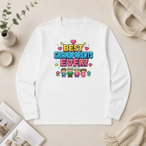 Funny Awesome Best Grandparents Ever Pixel For Family Love Long Sleeve Shirt