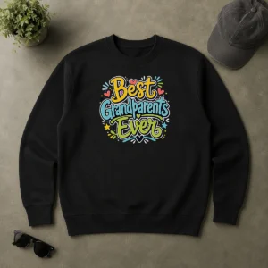 Funny Best Grandparents Ever Doodle Typography Sweater