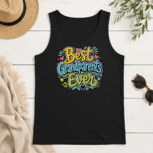 Funny Best Grandparents Ever Doodle Typography Tank Top