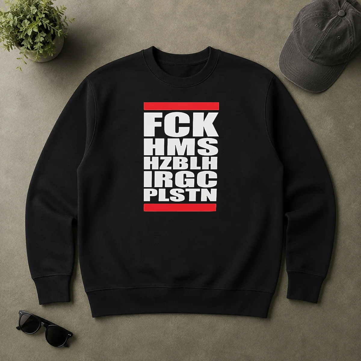 Funny FCK HMS HZBLH IRGC PLSTN Acronym Sweater Funny FCK HMS HZBLH IRGC PLSTN Acronym Sweater