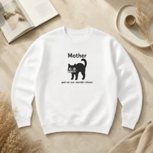 Funny Good Mother Put On Our Murder Shows Black Cat Sweater