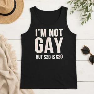 Funny Humorous Quote I Am Not Gay But 20 Dollars Is 20 Dollars Tank Top