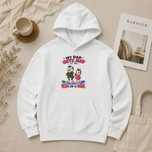 Funny Penguin My Dad Gets Mad At Me But I'M Literally Him As A Girl Hoodie