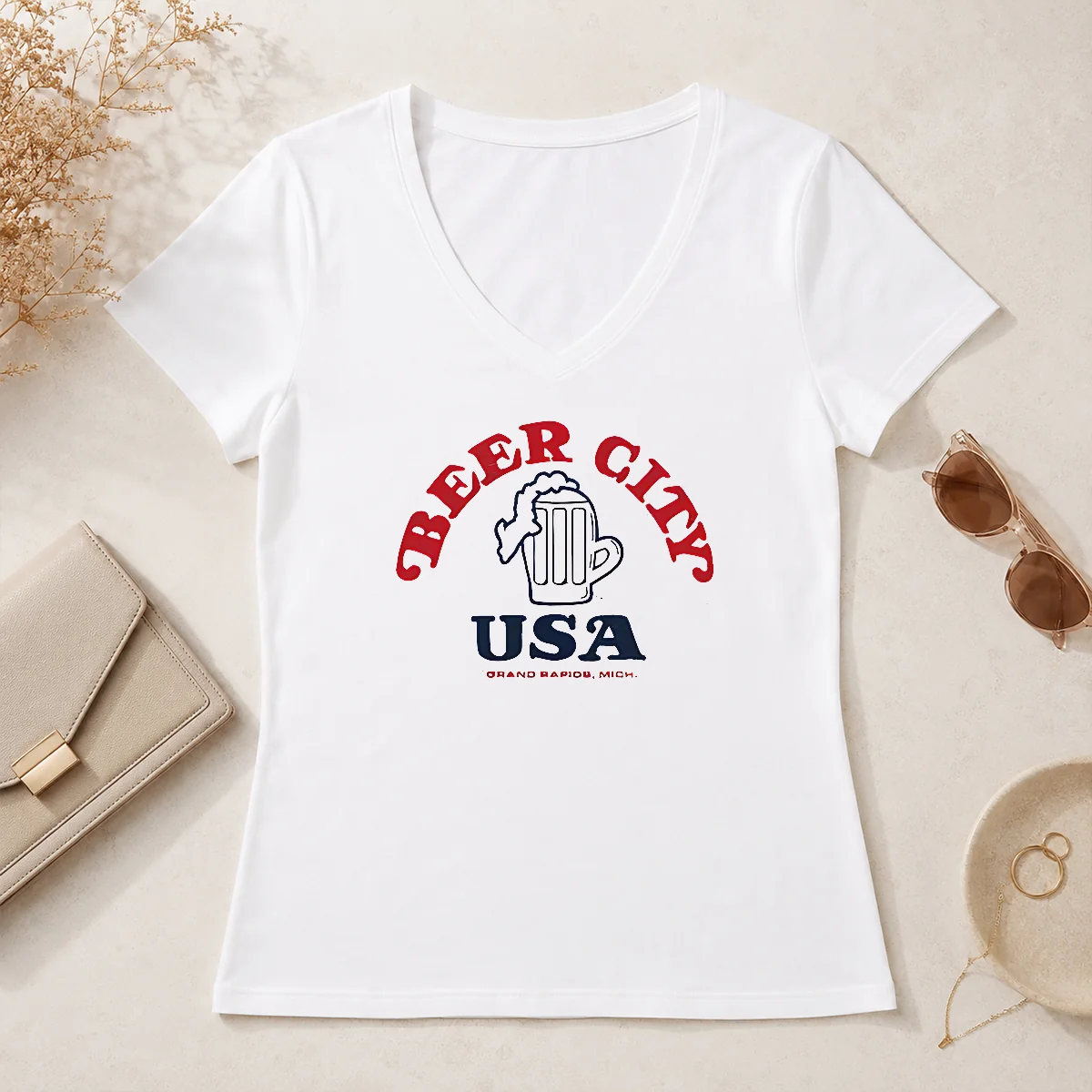 Good Awesome Beer City USA Grand V-Neck Shirt Good Awesome Beer City USA Grand V-Neck Shirt