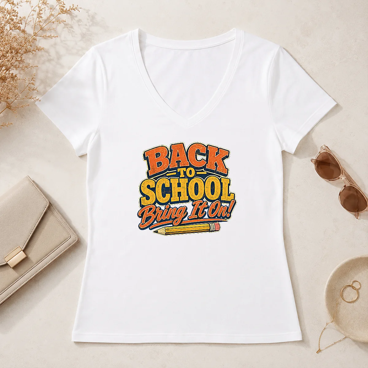 Good Back To School Vintage Typography V-Neck Shirt Good Back To School Vintage Typography V-Neck Shirt